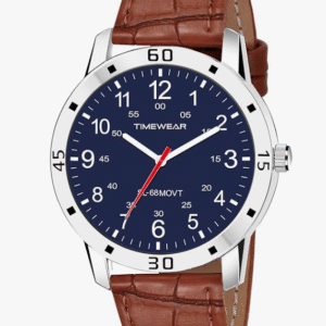 TIMEWEAR Analog Minute Track Dial Leather Strap Watch For Men