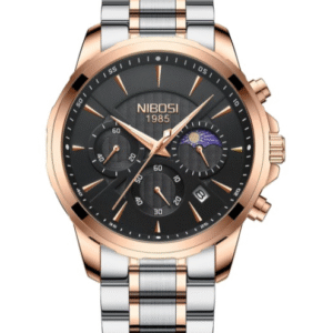Nibosi NB-2575 Casual Silver & Rose Gold Watch for Men