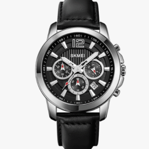 Skmei Casual Black & Silver Watch for Men