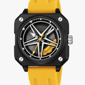 Skmei Casual Black & Yellow Watch for Men