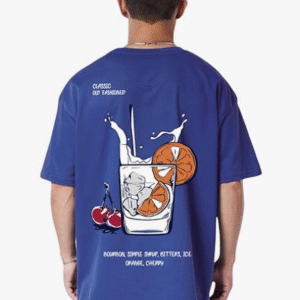 Veirdo Casual Round Neck Blue T-Shirt for Men