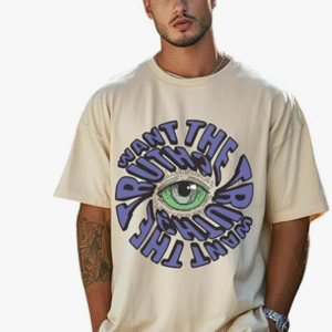 Veirdo Casual Round Neck Off White T-Shirt for Men