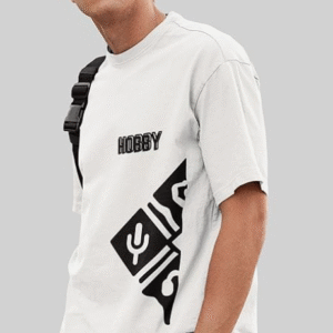 DAFABFIT Casual White Round Neck T-Shirt for Men