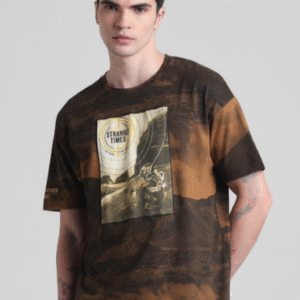 Jack & Jones Casual Round Neck Brown T-Shirt for Men