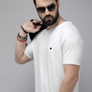 Roadster Casual Round Neck White T-Shirt for Men