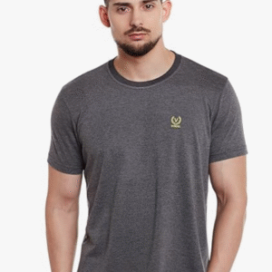 Vimal Jonney Casual Round Neck Grey T-Shirt for Men