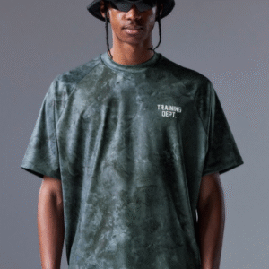 boohooMAN Sports Round Neck Green T-Shirt for Men