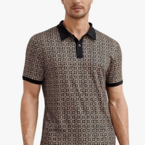 GRECIILOOKS Party Polo Collar White T-Shirt for Men