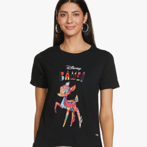 Juneberry Casual Round Neck Black T-Shirt for Men