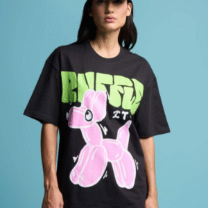 BONKERS CORNER  Casual Round Neck Black t-Shirt for Women