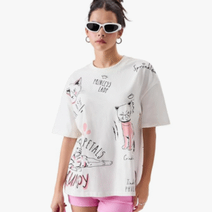 The Souled Store Casual Round Neck White T-Shirt for Women