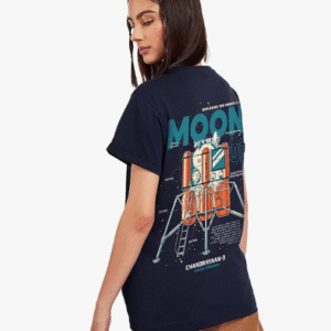 Bewakoof Casual Round Neck Blue T-Shirt for Women