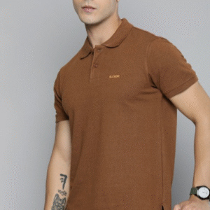 R.Code by The Roadster Life Co. Solid Polo Collar T-shirt For Men