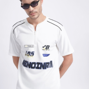 Stylecast x Revolte Printed Henley Neck T-shirt For Men