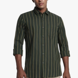 Peter England Casual Full Sleeve Green Shirt for Men