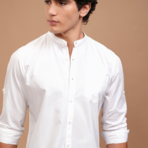 Highlander Work Solid White Shirt for Men