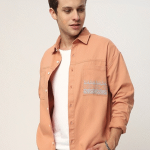 Beyoung Spread Collar Solid Cotton Relaxed Fit Casual Shirt For Men