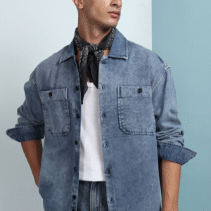 HIGHLANDER Regular Collar Full Sleeve Western Yoke Overshirt For Men