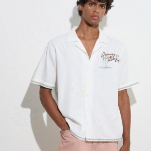 Nuon by Westside Tropical-Inspired Relaxed-Fit Cotton Shirt For Men