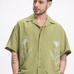 Glitchez Embroidered Relaxed Shirt For Men