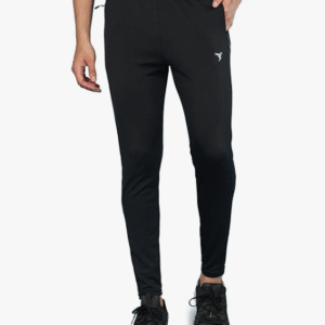 Technosport Casual Solid Black Track Pant for Men