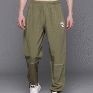 HRX Casual Solid Green Track Pant for Men