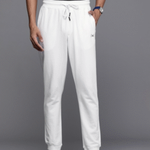 Highlander Casual Solid White Track Pant for Men