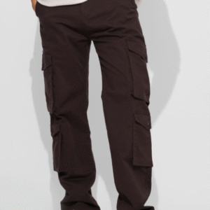 The Souled Store Casual Solid Brown Cargo Pant for Men