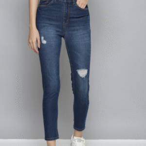 Sassafras Casual Solid Blue Jeans for Women