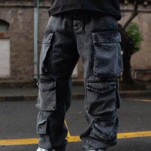 Powerlook Cotton Mid-Rise Baggy Fit Cargo Trousers For Men