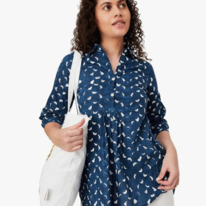 Max Daily Spread Collar Printed Blue Kurti for Women