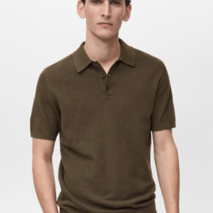 MANGO MAN Knitted Polo Collar T-shirt For Men