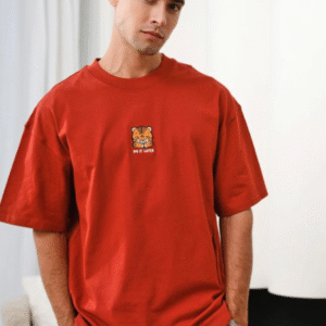 Bonkers Corner Oversized Red T-shirt For Men