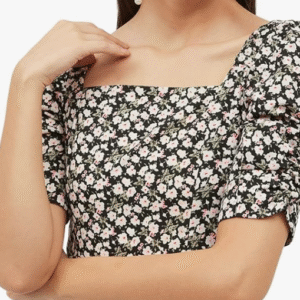 Harpa Casual Square Neck Floral Multicolour Dress for Women