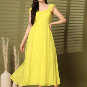 Aayu Fit & Flare Lace-Up Maxi Dress For Women