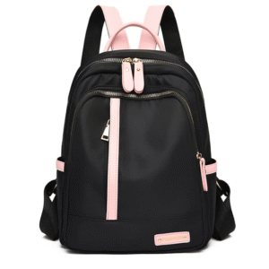 BANQLYN Casual Solid Black Water Resistant Stylish Backpack for Women