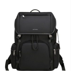 Aethon Casual Solid Black Water Resistant 18L Unisex Backpack