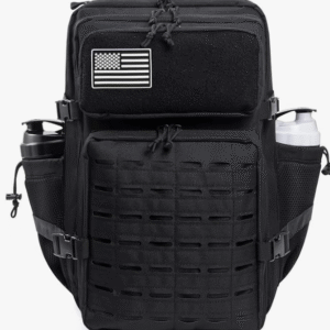 QT & QY Hiking Solid Black 45L Water Resistant Backpack for Men