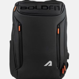 Boldfit Formal Solid Black 23L Water Resistant Backpack With USB Charging Port for Men