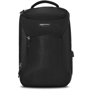 Amazon Basics Formal Solid Black Water Resistant 32L Backpack With USB Port for Men