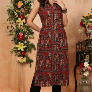 Gulmohar Jaipur Casual Spread Collar Ethnic Motifs Brown Kurti for Women