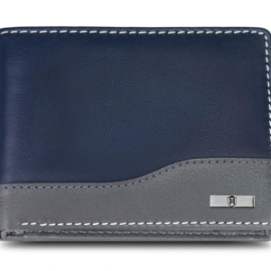 Hornbull Everyday Carry Colourblocked Black + Grey Two Fold Wallet for Men