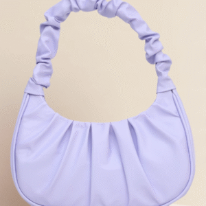 Shuraim Casual Faux Leather Solid Lavender Hobo Bag for Women