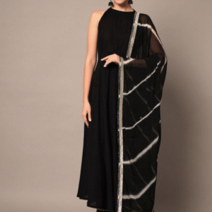 Meeranshi Gotta Patti Liva Fusion Kurta & Trousers With Dupatta For Women