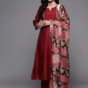 Varanga Embroidered Chanderi Kurta with Pant & Dupatta For Women