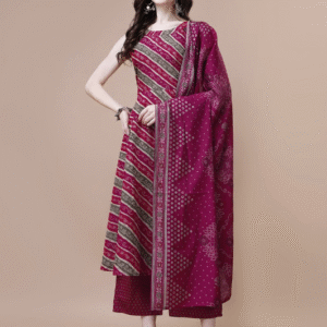 Hirvanti Fashion Festive Halter Neck Printed Red Kurti Set for Women