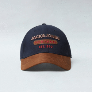 Jack & Jones 100% Cotton Colourblocked Blue+Brown Unisex Cap