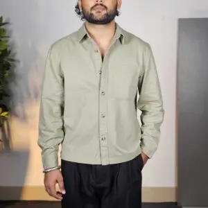 H&M Regular Fit Cotton Twill Overshirt For Men