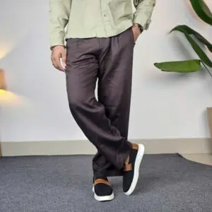 H&M Relaxed Fit Linen-Blend Trousers For Men