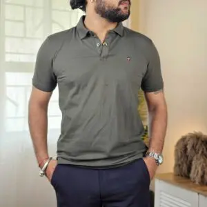 Louis Philippe Sport Solid Polo Collar Slim Fit T-shirt For Men